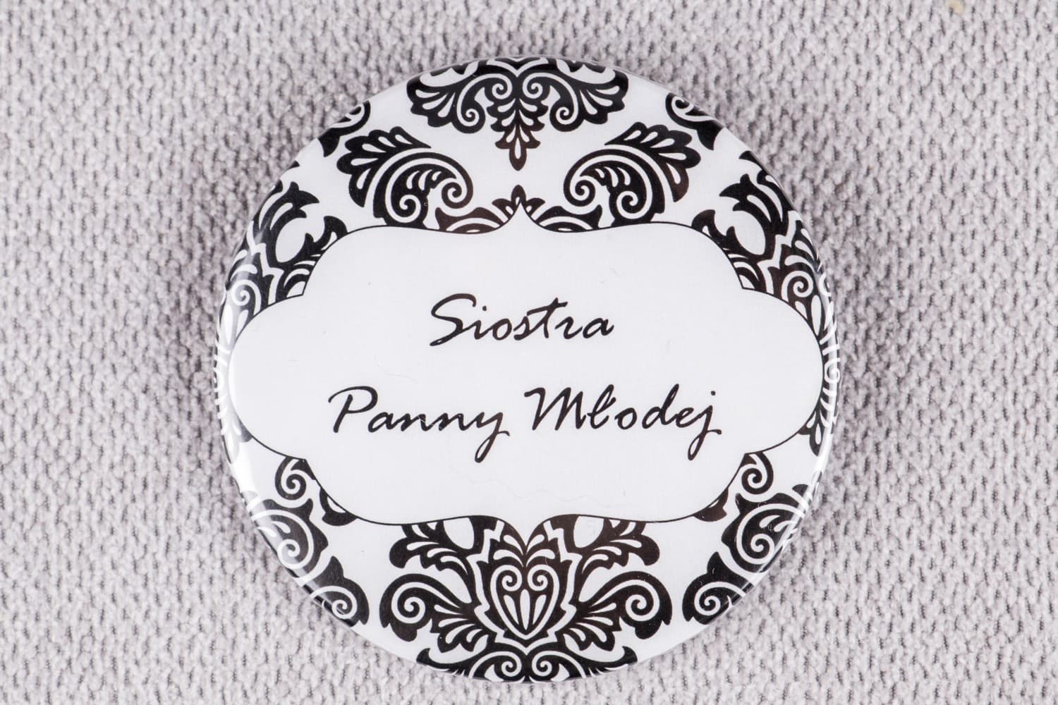 Elegant Black Ornament Wedding Favours | Guest Badges & IDs | Madras No. 1