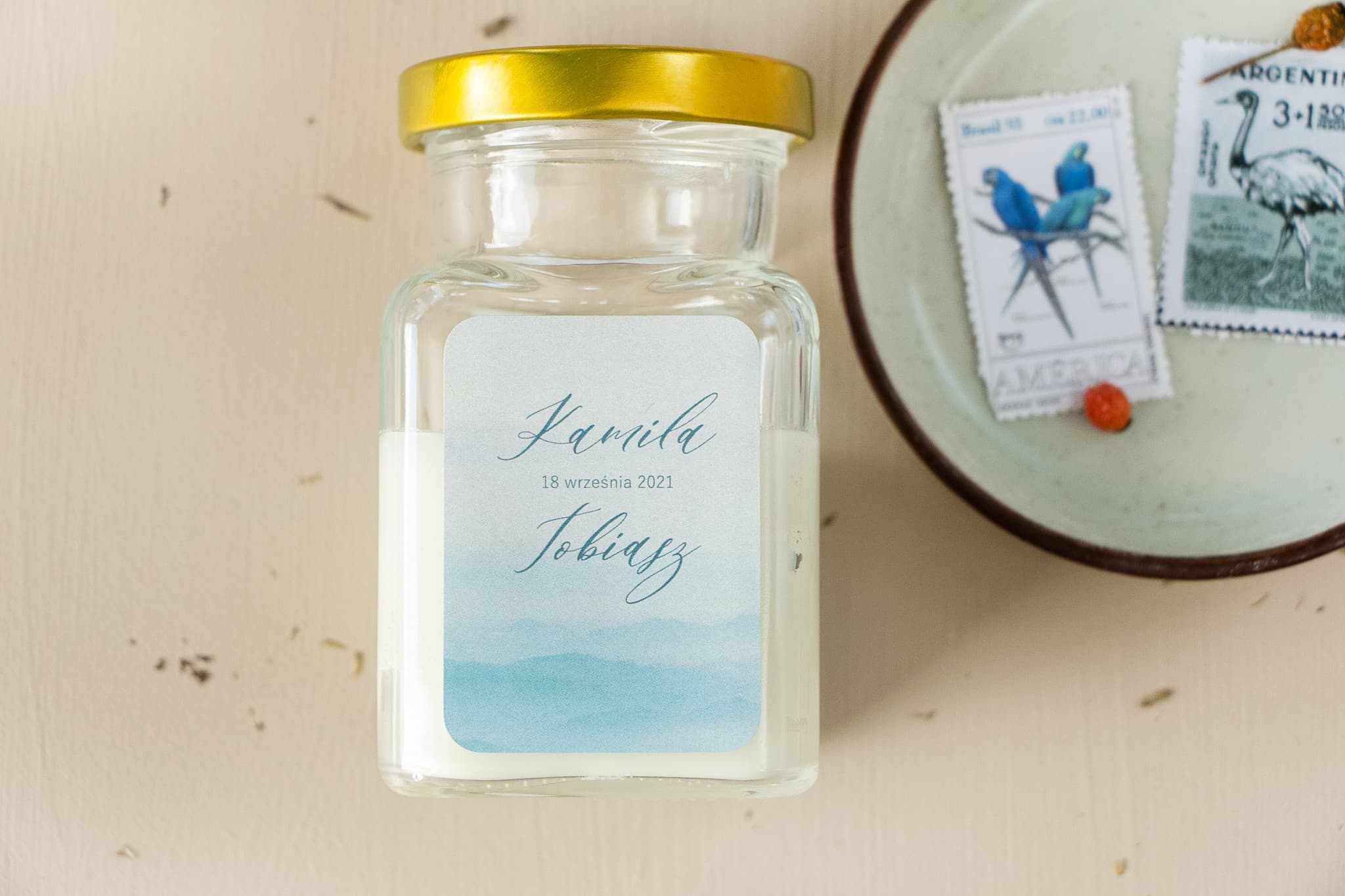 Opal No. 4 Scented Candle – Watercolor Flowers Wedding Favour