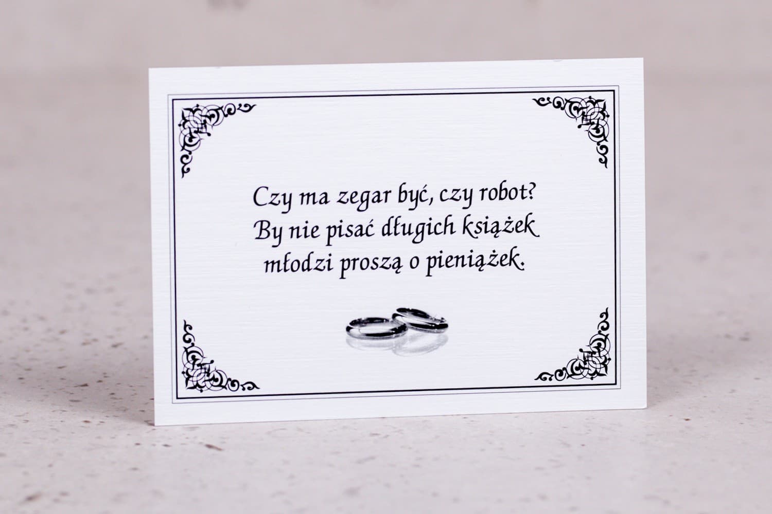 Elegant Wedding Invitation Enclosure Cards with Rings | Money Poem Cards | Arte No. 1