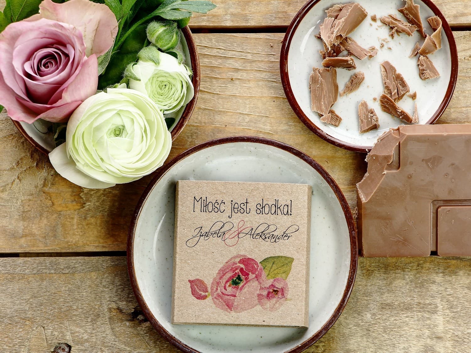 Peony Wedding Chocolate Favours | Personalized Eco Gifts | Margaret No. 2