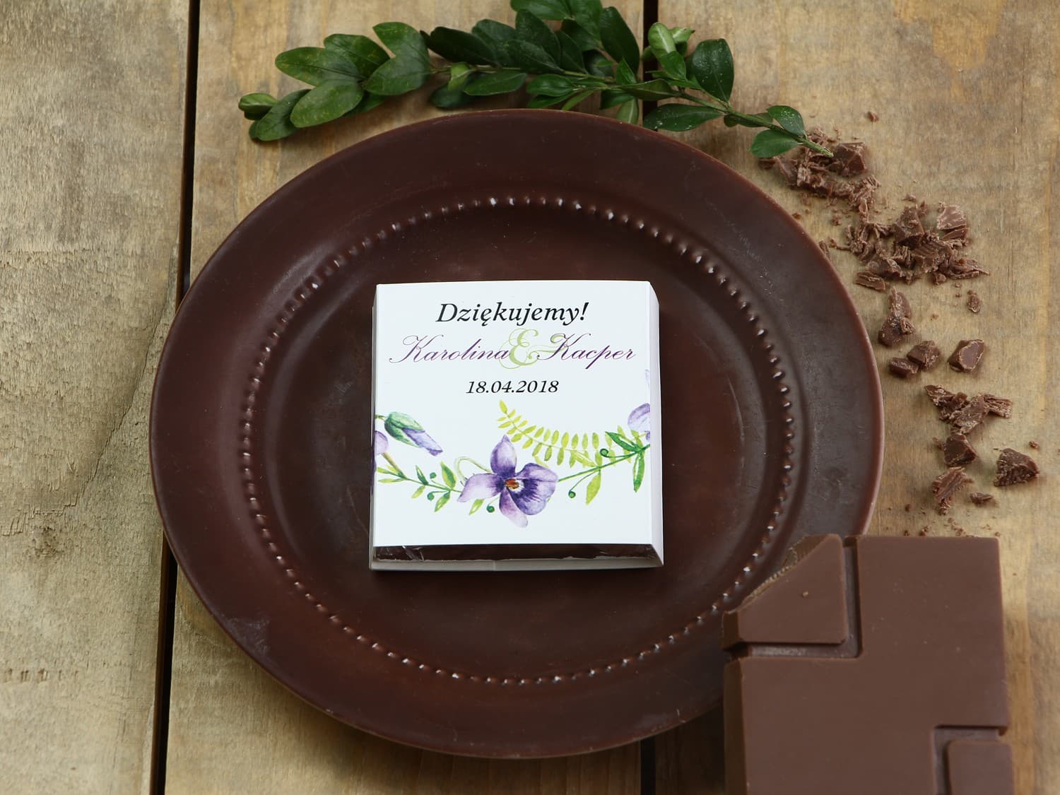 Personalized Violet Wedding Chocolates | Sweet Wedding Favours | Watercolours No. 7