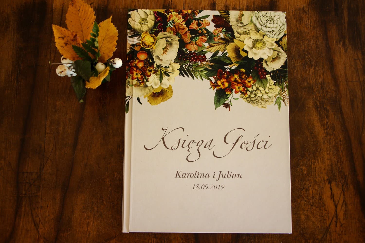 Floral A4 Guest Book with Personalization | Wedding Keepsake, Botanical Design | Ethereal No. 1