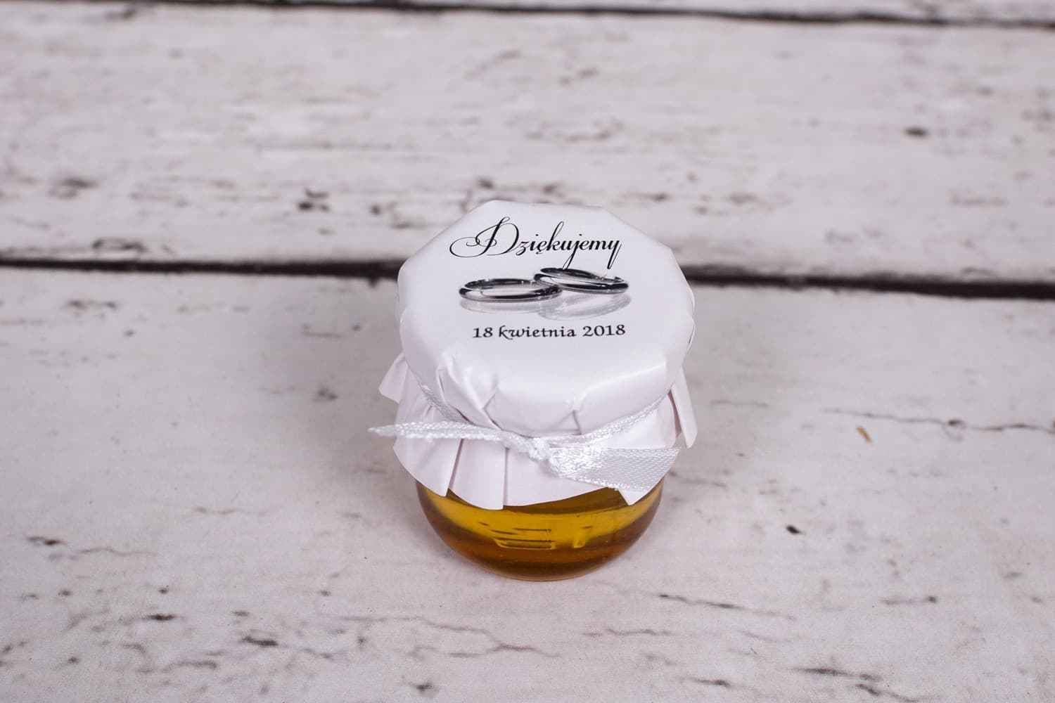 Natural Polish Honey Jar Arte No. 1 – Sweet Wedding Favour with Wedding Ring Motif