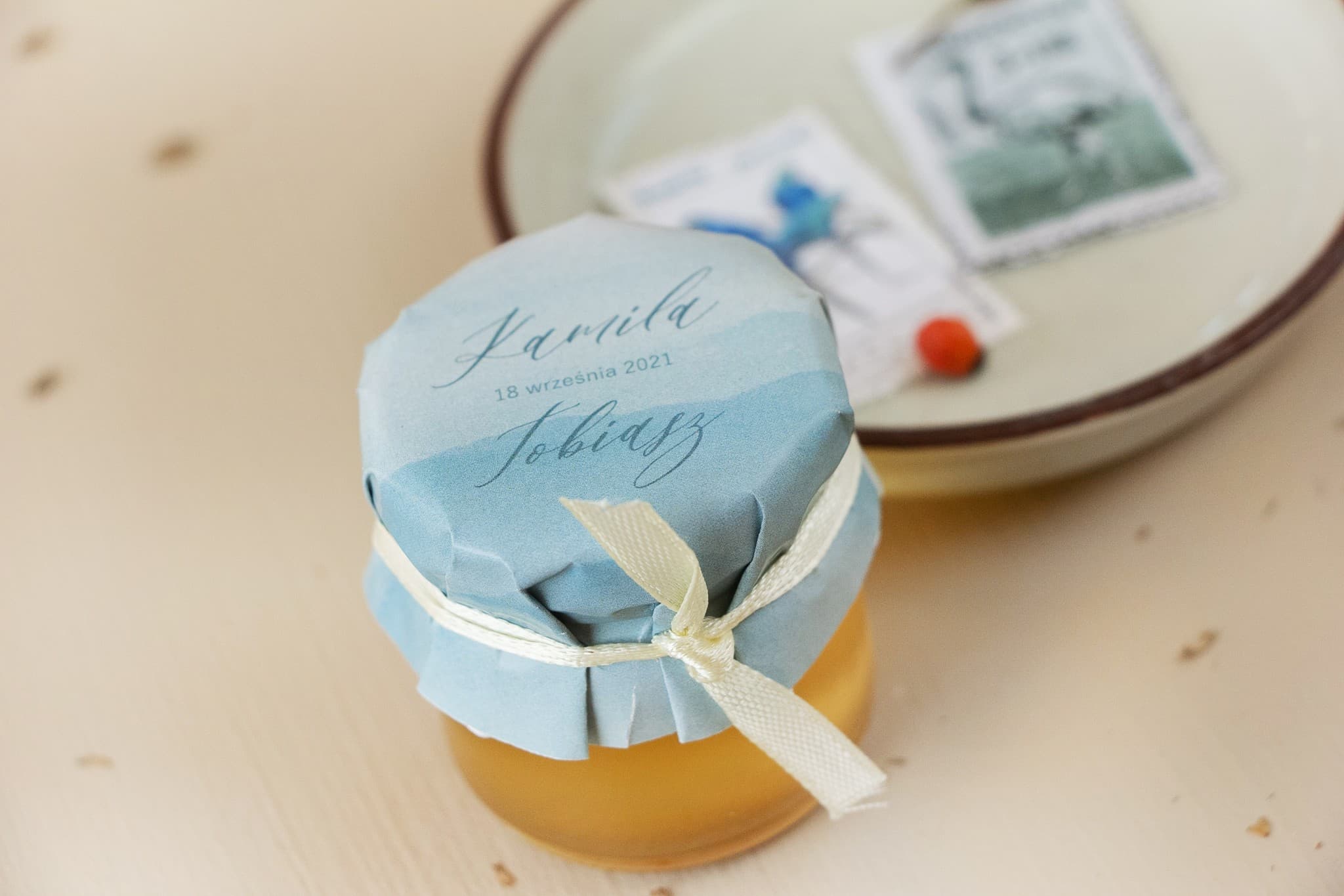 Polish Honey Jar Opal No. 4 – Sweet Wedding Favours with Watercolour Art