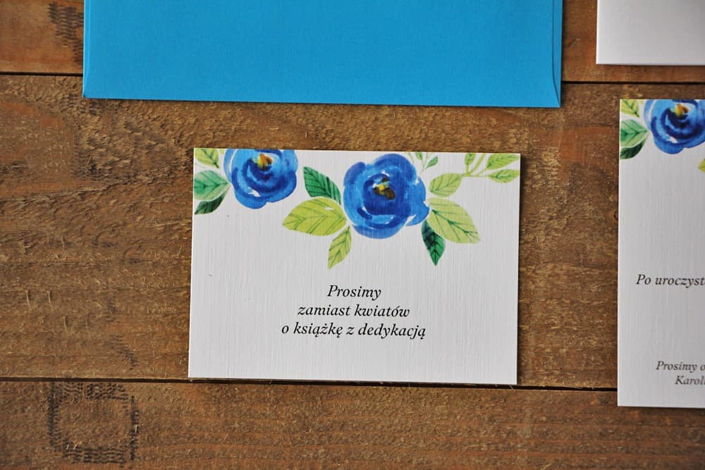 Blue Rose Watercolor Enclosure Card on Linen Paper | Wedding Information Insert | Watercolors No. 10