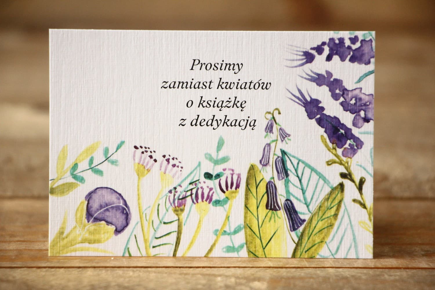 Purple Floral Watercolor Wedding Invitation Inserts | "Instead of Flowers" Info Card | Painted Flowers No. 22