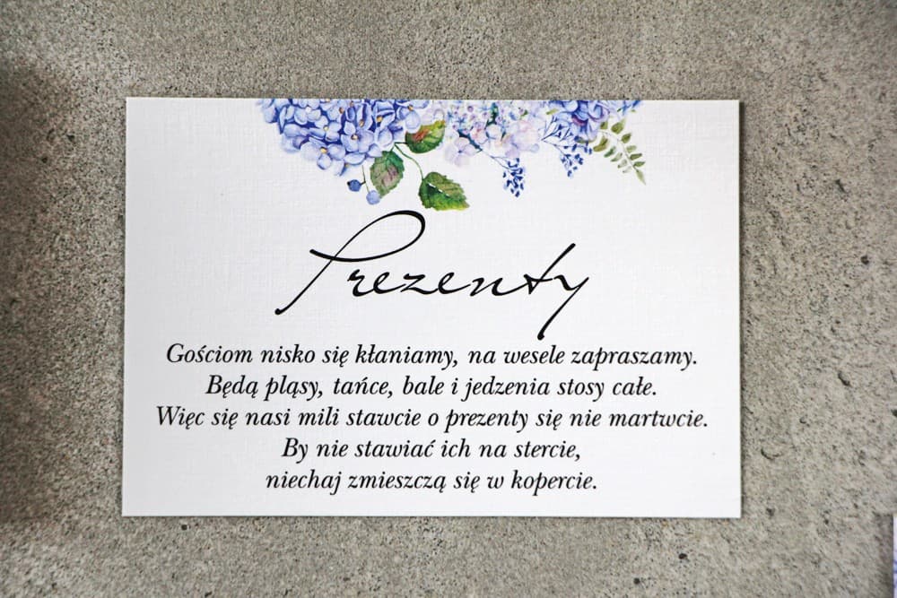 Blue Hydrangea Wedding Invitation Insert, Wishing Well Card | Invitation Enclosure Cards | Pistacjowe No. 1