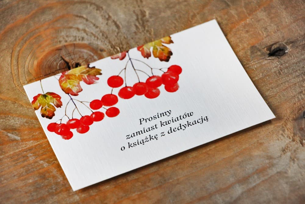 Autumnal Rowan Berry Inserts, Watercolour Red Berry Card | Wedding Invitation Enclosure | Watercolours No. 12