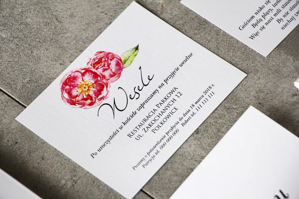 Peony Invitation Insert on Linen Paper | Wedding Details Card, Wishing Well | Pistachio No. 6