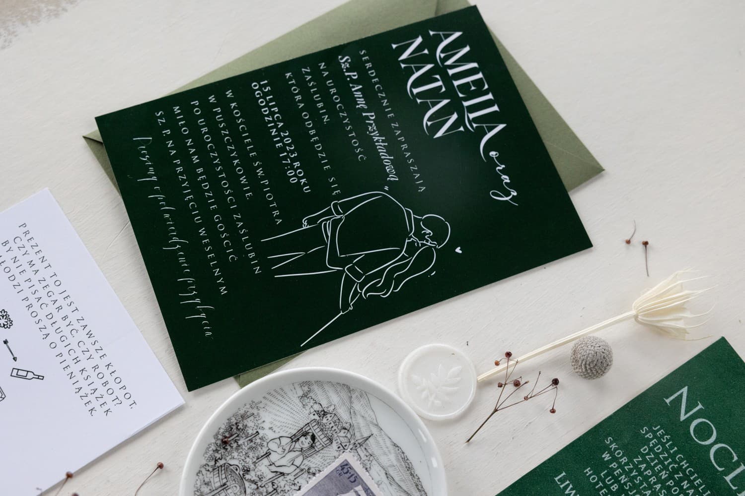 Magnolia Wedding Invitation Sample - Check Print Quality | Elegant Wedding Stationery | Magnolia No. 2