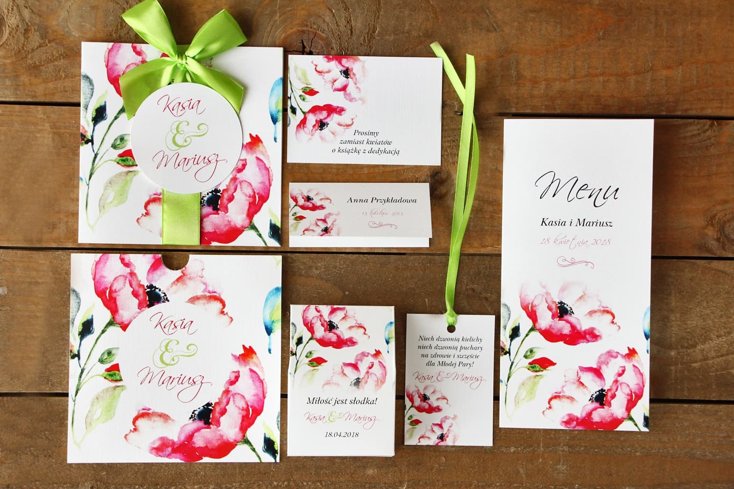 Wedding Stationery Sample Pack, Check Print & Paper Quality | Invitation Sample Set | Painted Flowers No. 6