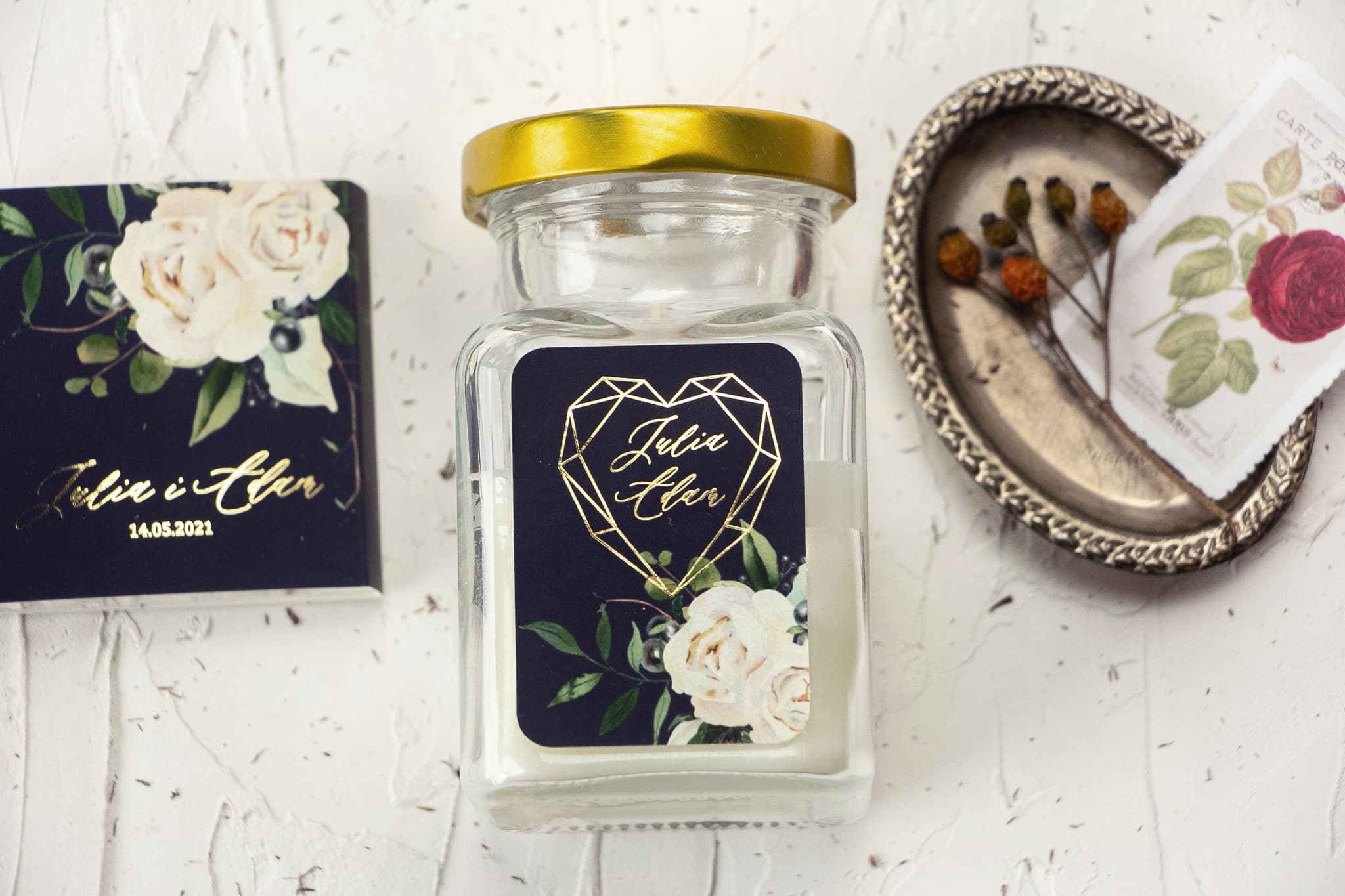 Szafirowe No. 7 Scented Candle – Foiled Glamour Wedding Favours