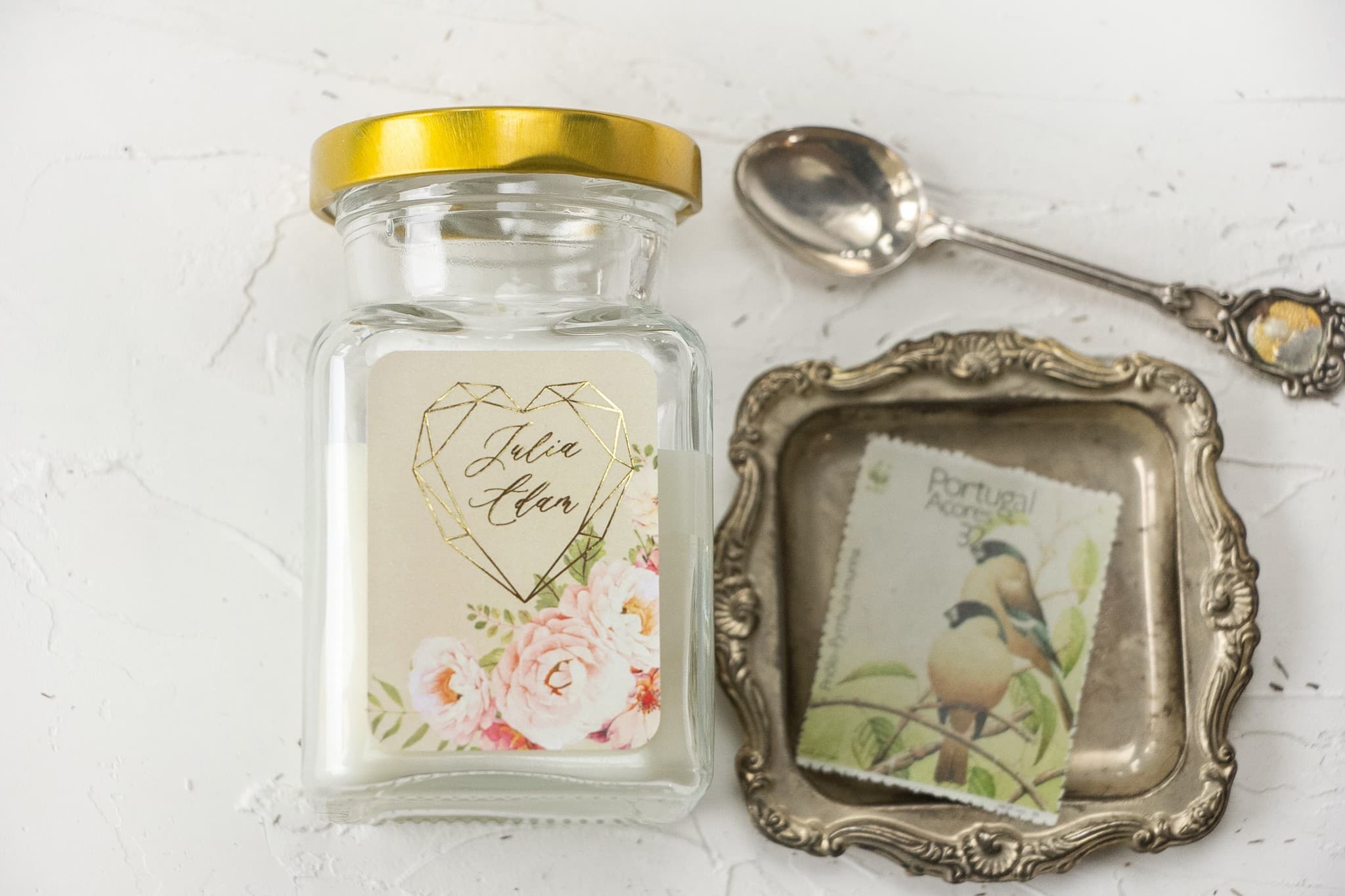 Szafirowe No. 8 Scented Candle – Foiled Floral Wedding Favours