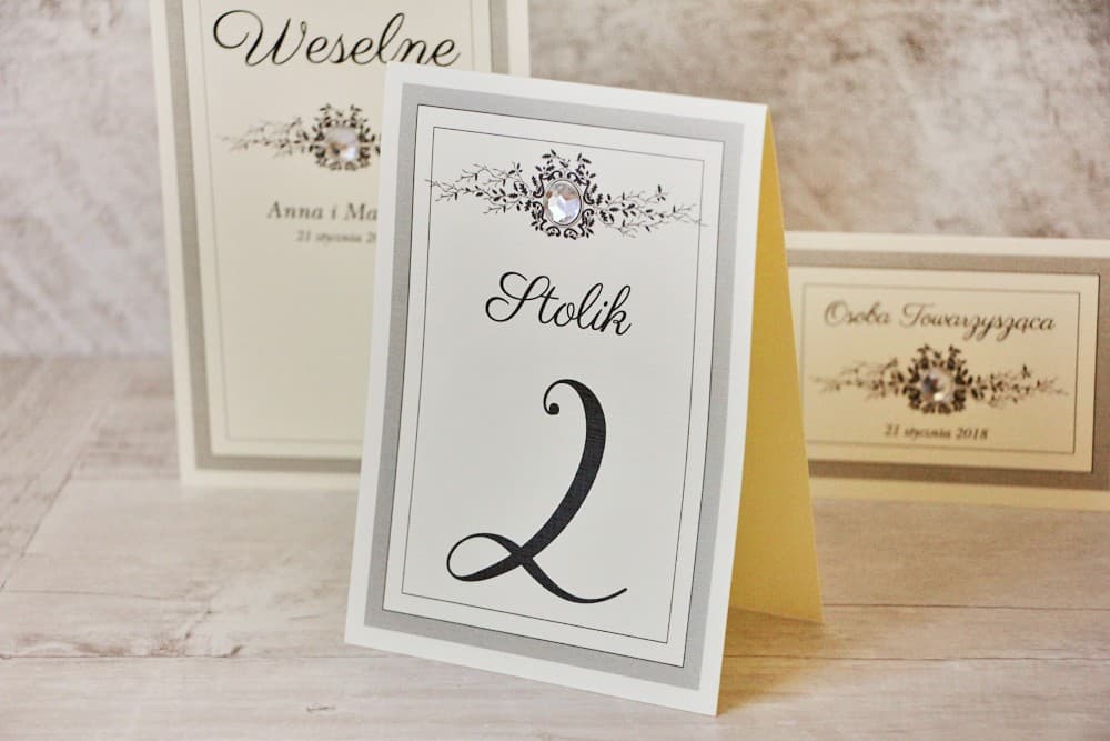 Elegant Wedding Table Numbers with Lace and Cubic Zirconia, Free-standing, White/Ecru | Table Numbering | Lace Collection No. 7