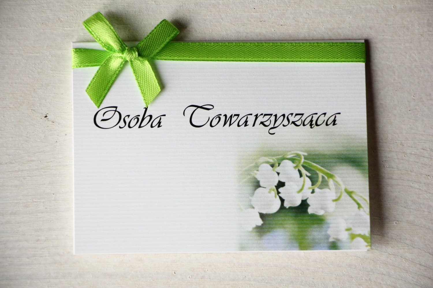 Wedding Place Cards Magnet No. 11 – Lily of the Valley Design with Ribbon