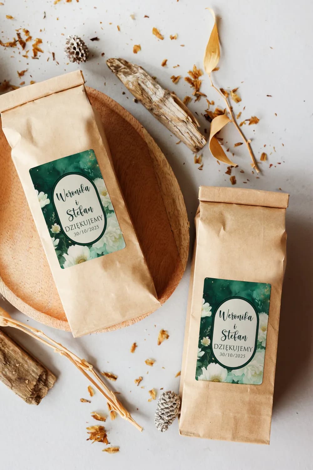 Wedding Tea 50g with Gold, Green Label | Wedding Favours | Impression No. 14