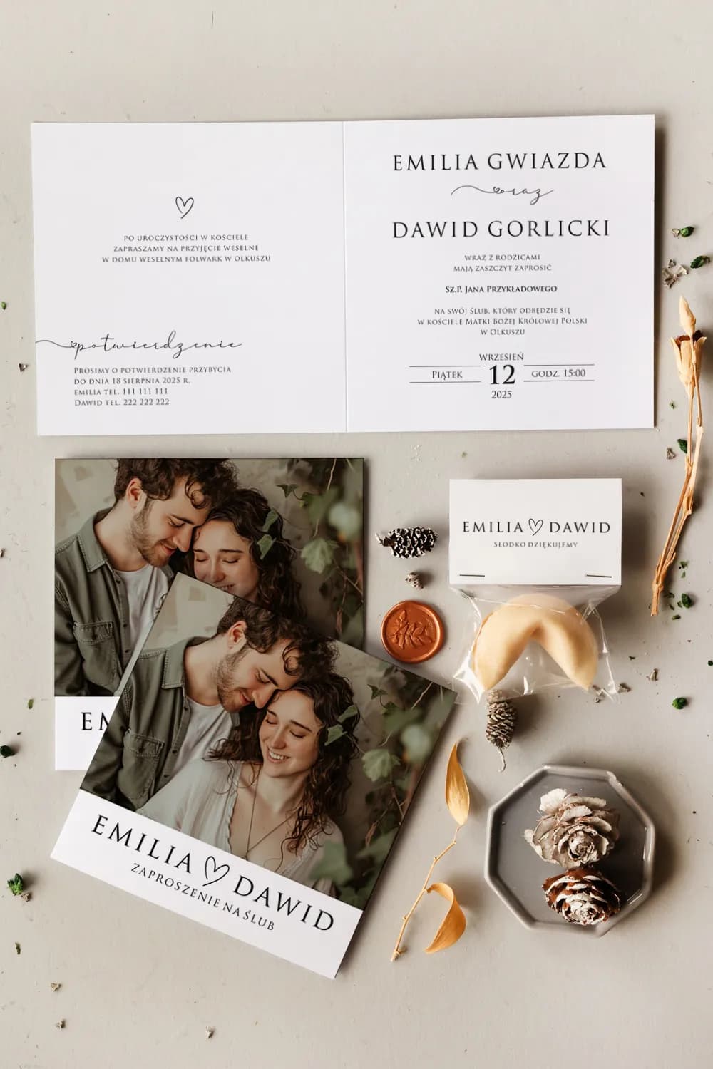 Cejla No. 21 Wedding Invitation – Minimalist Style with Photo