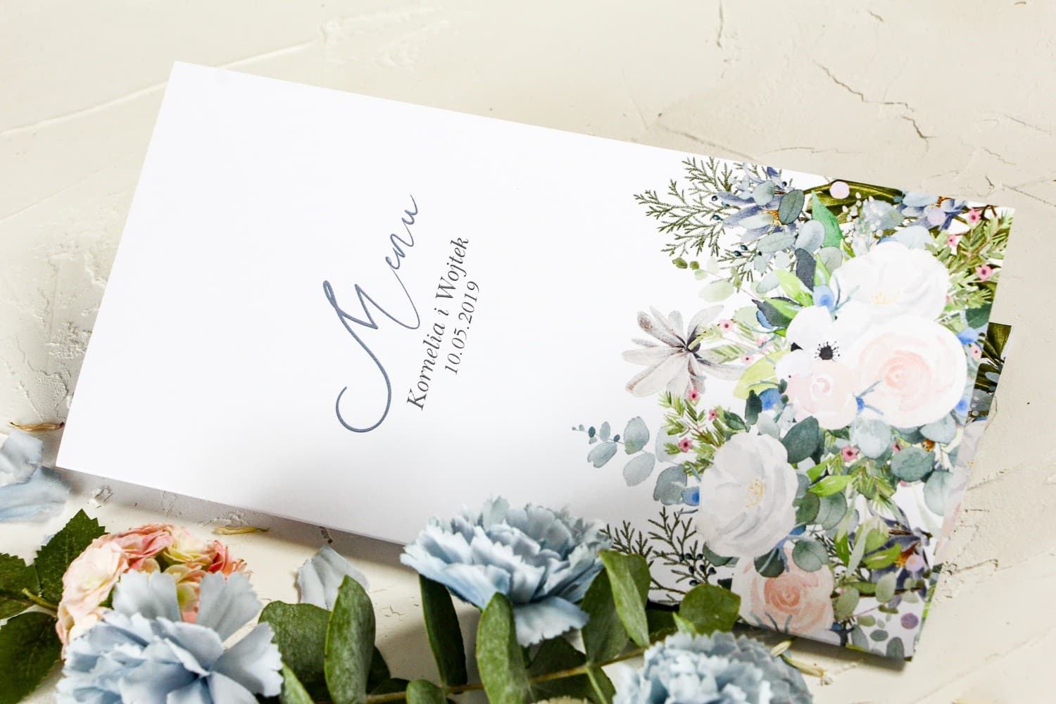 Winter Wedding Menu with White Roses | Winter Magic | Wenis No. 5