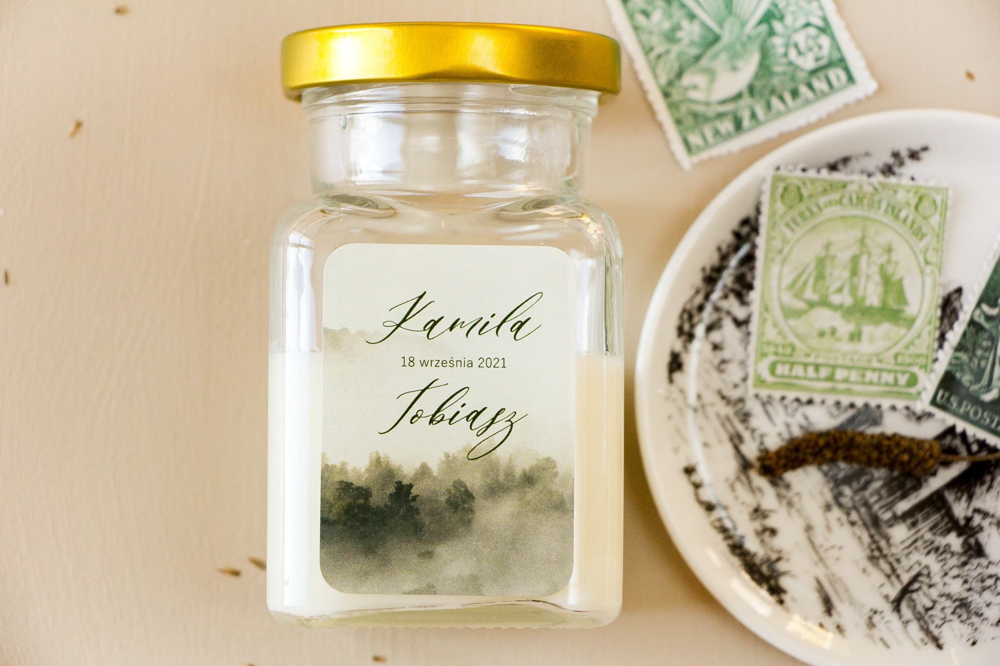 Scented Candle Opal No. 2 – Woodland Motif Wedding Favour