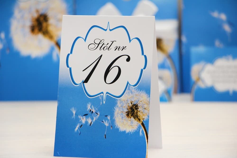 Stojące Numerki na Stół Weselny z Motywem Dmuchawca, Delikatne Oznaczenia Stołów | Numeracja Stołów Weselnych | Felicja nr 11