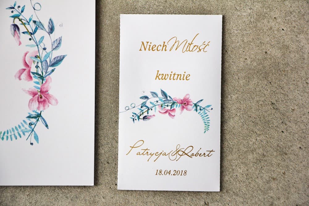 Nasiona Niezapominajki w Złoconej Torebce | Eko Podziękowania dla Gości Weselnych, Personalizowane | Cykade nr 8