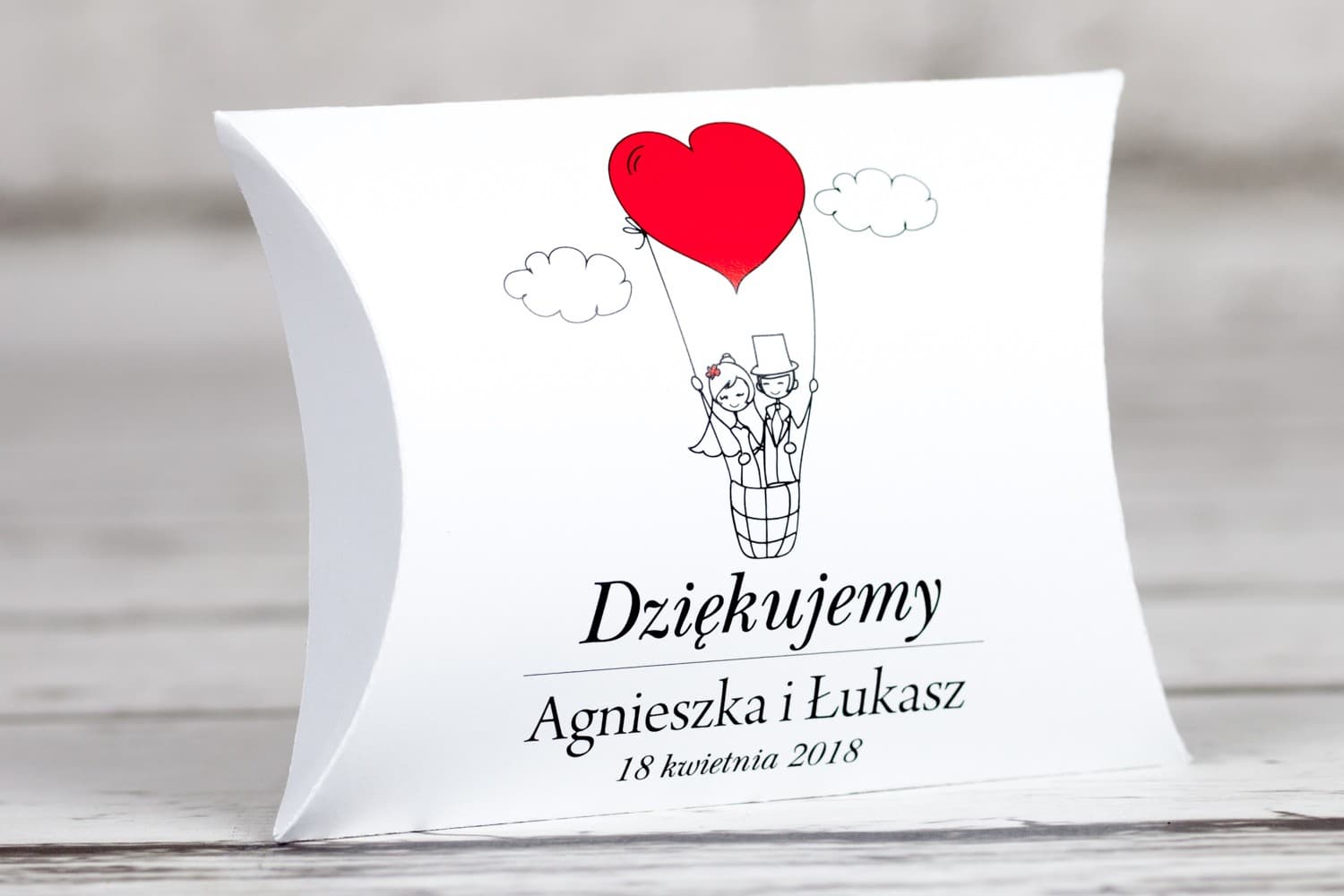 Słodkie Podziękowania Pudełeczka z Karmelkami | Upominki dla Gości Weselnych z Motywem Balonu | Bueno nr 1