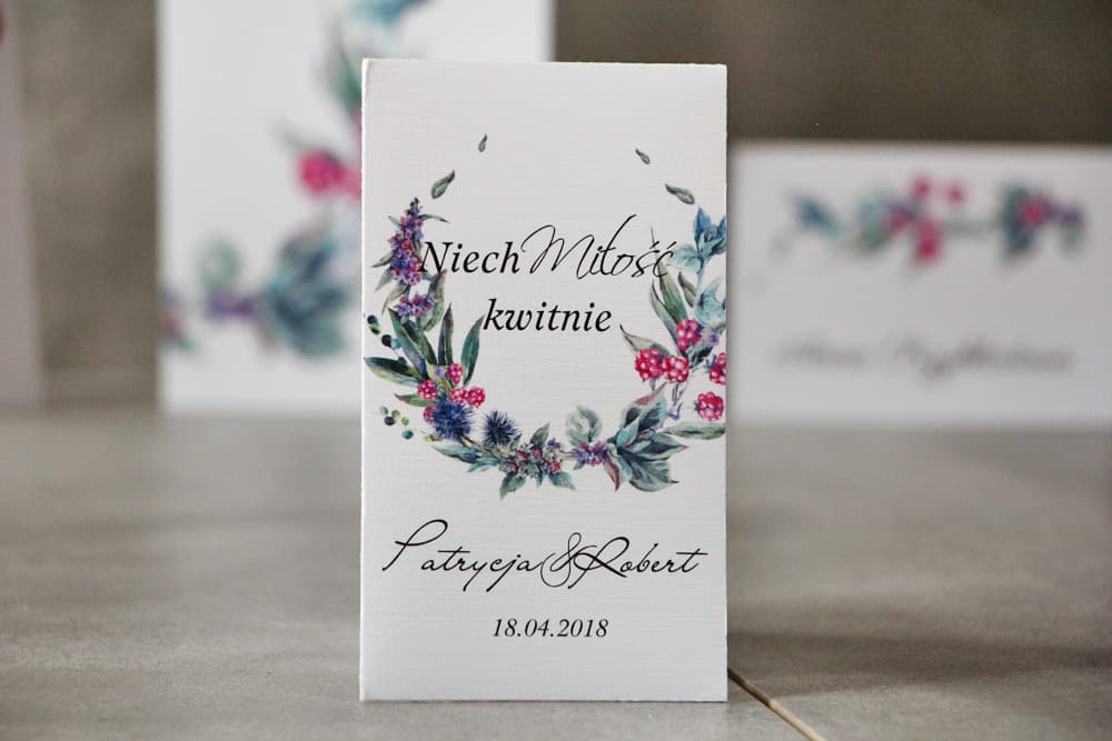 Eko Podziękowania dla Gości Nasionka Niezapominajki w Torebce Leśny Motyw | Oryginalne Upominki Weselne | Pistacjowe nr 17