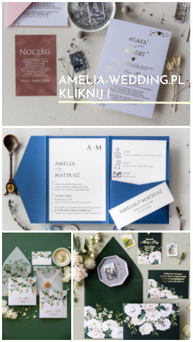 Zaproszenia ślubne od Amelia-Wedding.pl