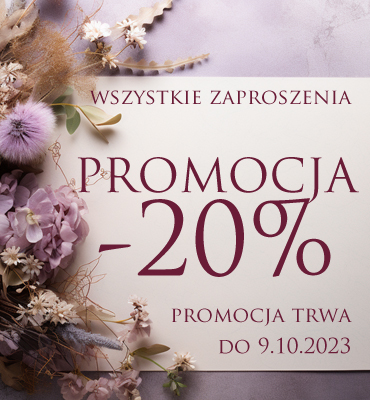 Nowość - podziękowaniaPromocja na Zaproszenia Ślubne -20%
