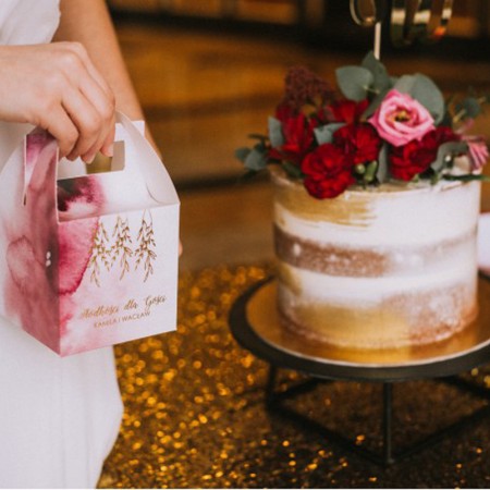 Personalizowane pudełka na ciasto weselne