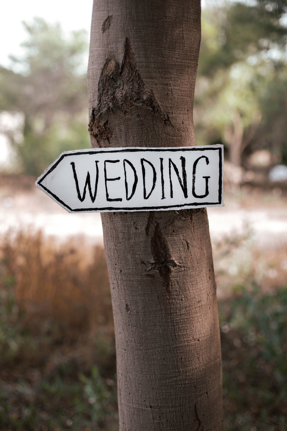Tabliczka z napisem Wedding