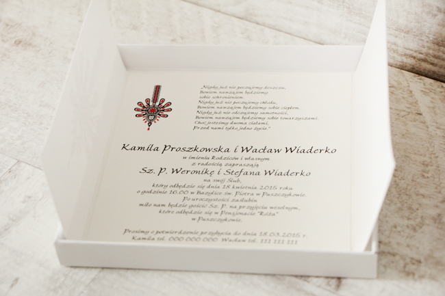 Zaproszenia i dodatki weselne z nadrukiem parzenicy góralskie od Amelia-Wedding.pl